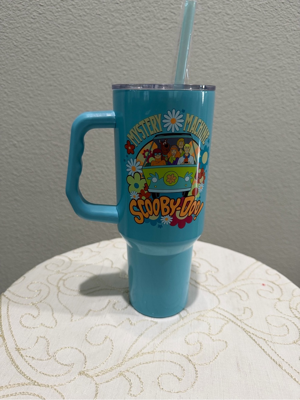 Scooby-Doo Teal Insulated Travel Tumbler with Handle and Straw